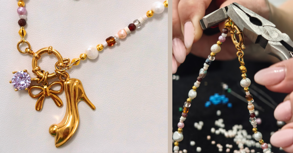 Gyöngy charm ékszer készítés kreatív workshop